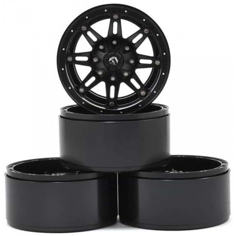 RC4WD Fuel Offroad Hostage 2.2 Aluminum Beadlock Rock Crawler Wheel (4) (Black)